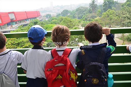 Estudiantes actividad académica en ciudad